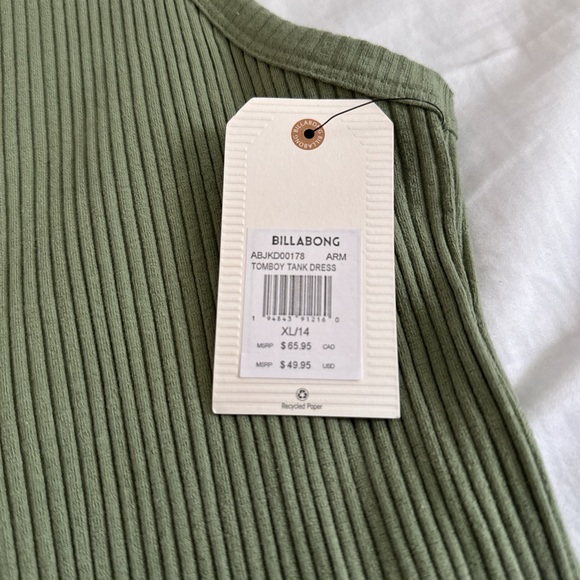 Billabong green tank dress - Picture 2 of 2